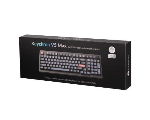 Клавіатура Keychron V5 Max Gateron Jupiter Banana Knob Hot-Swap QMK Wireless/Bluetooth/USB-А UA Black (V5M-D4-UA)