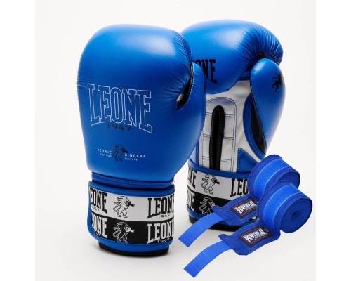 Боксерські рукавички Leone GN208 Iconic Blue 12 унцій (GN208_Blue_12oz)