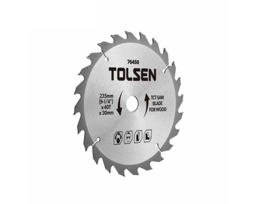 Диск пильний Tolsen з ТВС напайками по дереву 160х40Т*20мм (76426)