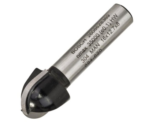 Фреза Bosch Professional галтельна, Std, S8, R8, D16, L12.4 (2.608.628.369)