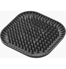 Універсальний посуд для тварин Fiboo Fiboowl Spiky килимок для злизування ласощів та їжі, 19х19 см темно-сірий (FIB0231)