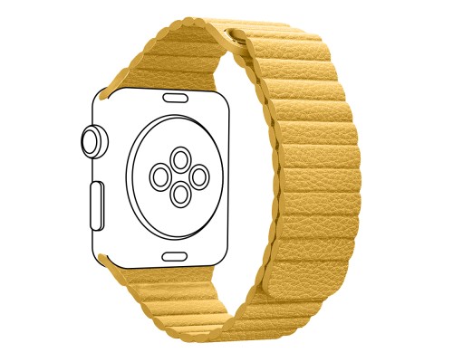 Ремінець до смарт-годинника Armorstandart Leather Loop для Apple Watch 49/46/45/44/42 (Series 1-3) Yellow (ARM57842)