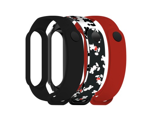 Ремінець до фітнес браслета Armorstandart комплект 3шт Xiaomi Mi Band 7/6/5Cartoon Mickey Siluet (ARM77043)