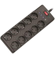 Мережевий фільтр живлення 2E 2E-SP10M3USBBK 10m (2E-SP10M3USBBK)