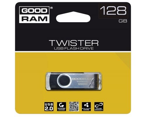 USB флеш накопичувач Goodram 128GB UTS2 Twister Black USB 2.0 (UTS2-1280K0R11) 