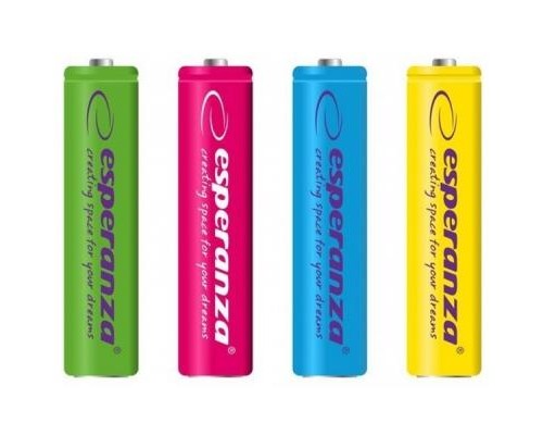 Акумулятор Esperanza AAA 1000mAh Ni-MH * 4 mix of colors (EZA107) 