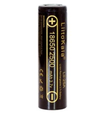 Акумулятор 18650 2500mah Li-Ion, (2450-2650mah), 3.7V (2.75-4.2V), Blac Liitokala (Lii-25A)