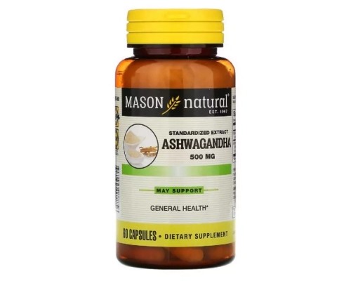 Трави Mason Natural Ашваганда 500 мг, Ashwagandha, 60 капсул (MAV17875)