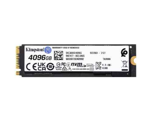 Накопичувач SSD M.2 2280 4TB Kingston (SKC3000D/4096G)