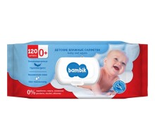 Дитячі вологі серветки Bambik з вівсяним молочком 120 шт. (43406100)
