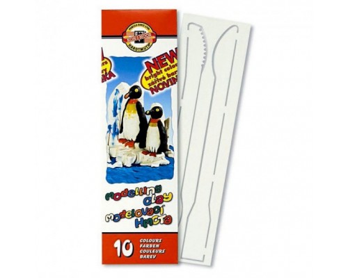 Пластилін Koh-i-Noor Пінгвіни 10 кольорів 200 г (131506)