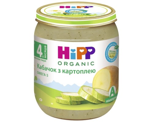 Дитяче пюре HiPP Organic Кабачок з картоплею, 125 г (9062300131182)