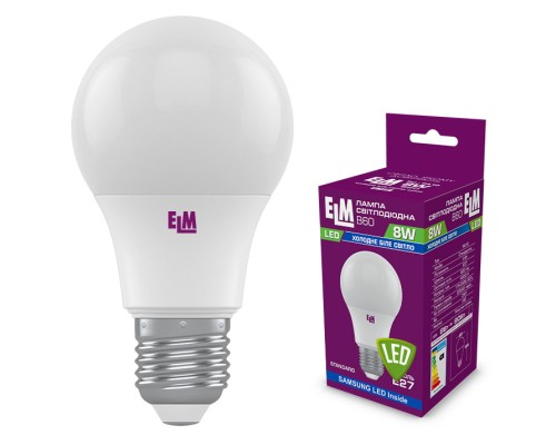 Лампочка ELM B60 8W PA10S E27 4000K (18-0186)