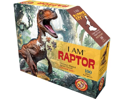 Пазл I AM Динозавр Раптор, 100 елементів (4016)