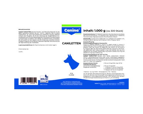 Вітаміни для собак Canina Caniletten 1000 г 500 таблеток (4027565120314)