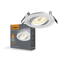 Світильник точковий Videx під лампу GU10 врізний Круглий Білий (VL-SPF08R-W)