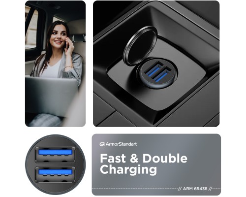 Зарядний пристрій Armorstandart Car 2xUSB QC3.0 Grey (ARM65438) Зарядний пристрій Armorstandart Car 2xUSB QC3.0 Grey (ARM65438)