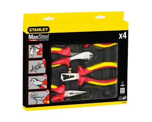 Набір інструментів Stanley MAXSTEEL VDE 1000V шарнірно-губцева електрика 4 шт. (4-84-489)