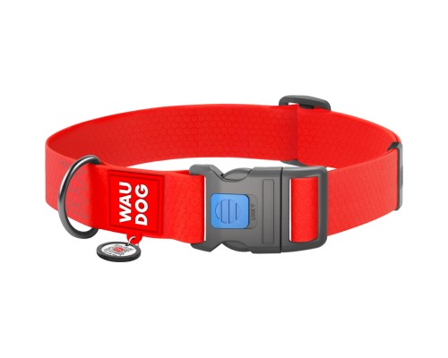 Нашийник для тварин WAUDOG Waterproof з QR паспортом пластиковий фастекс XXL червоний (25113)