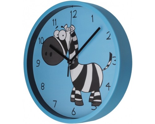 Настінний годинник Optima Little Zebra пластиковий, блакитний (O52106)