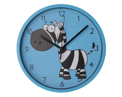 Настінний годинник Optima Little Zebra пластиковий, блакитний (O52106)