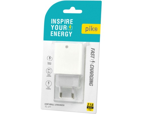 Зарядний пристрій Piko TC-211 (1USB2,1A) (1283126515156)
