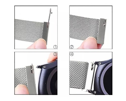 Ремінець до смарт-годинника BeCover Milanese Style для Samsung Galaxy (20mm)/Watch 5/ Watch 4.../Gear S2 Classic/Gear Sport Gray (707673)