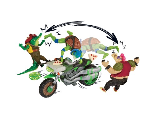 Машина TMNT Бойовий транспорт з фігуркою - Леонардо На Мотоциклі (83431)