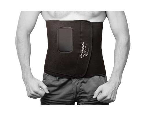 Пояс для схуднення PowerPlay 4301 125 х 30 см + кишеня для смартфона Чорний (PP_4301_Black_125_Pocket)