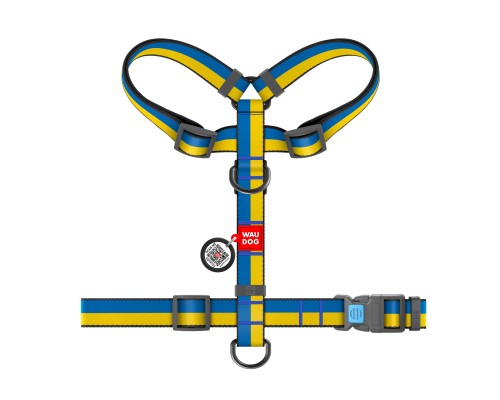 Шлея для собак WAUDOG Nylon з QR паспортом анатомічна 