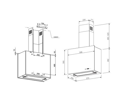 Витяжка кухонна Eleyus MIRRA 1200 LED 60 BL