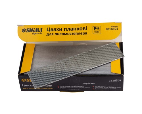 Цвяхи Sigma планкові 30x1.25x1мм для пневмостеплера 5000шт (2818301)
