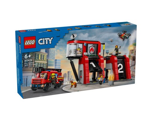 Конструктор LEGO City Пожежне депо з пожежною машиною 843 деталей (60414)