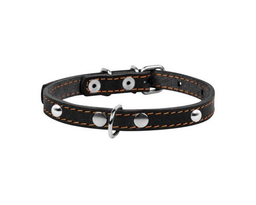 Нашийник для тварин Collar одинарний з прикрасами Ш 12 мм Д 24-32 см чорний (00231)