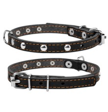 Нашийник для тварин Collar одинарний з прикрасами Ш 12 мм Д 24-32 см чорний (00231)