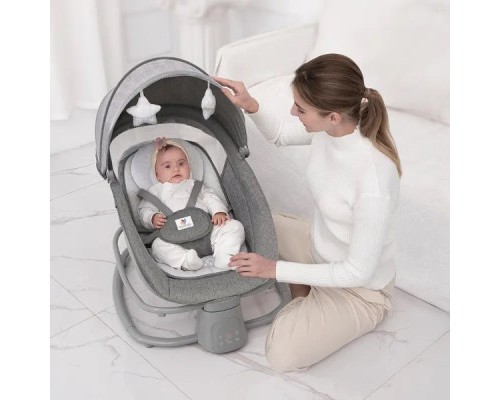 Крісло-гойдалка Mastela Заколисуючий центр-шезлонг 4 в 1 gray (Mastela 8112)