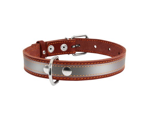 Нашийник для тварин Collar зі світловідбиваючою стрічкою Ш 35 мм Д 48-63 см коричневий (02986)