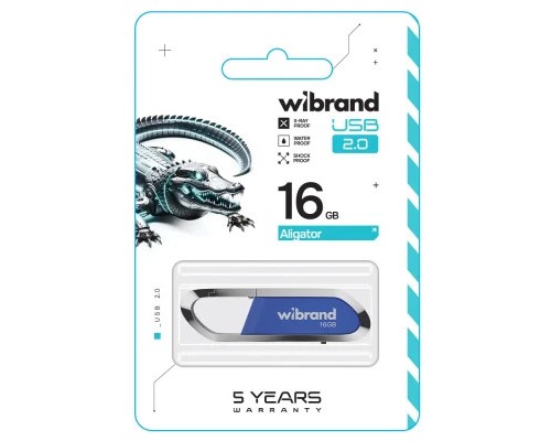 USB флеш накопичувач Wibrand 16GB Aligator Blue USB 2.0 (WI2.0/AL16U7U) 