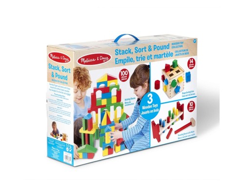 Розвиваюча іграшка Melissa&Doug МЕГА-набір Кубики/Сортер/Стучалка (MD93685)