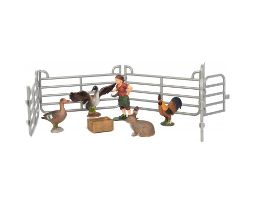 Фігурка Kids Team набір Ферма фермерка, качка, гусак, півень, кролик (Q9899-X14_3)