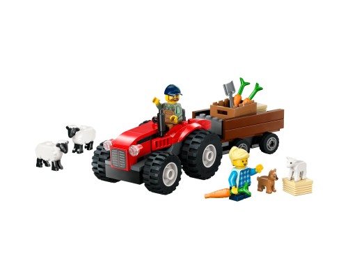 Конструктор LEGO City Червоний фермерський трактор із причепом і вівцями (60461)