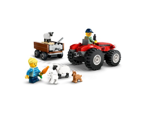 Конструктор LEGO City Червоний фермерський трактор із причепом і вівцями (60461)