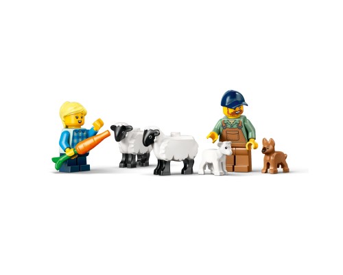 Конструктор LEGO City Червоний фермерський трактор із причепом і вівцями (60461)