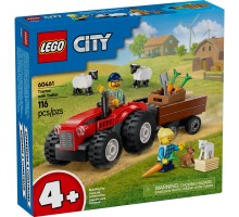 Конструктор LEGO City Червоний фермерський трактор із причепом і вівцями (60461)