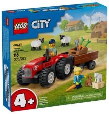 Конструктор LEGO City Червоний фермерський трактор із причепом і вівцями (60461)