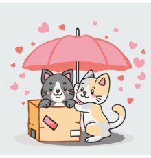Картина по номерам ArtCraft Котики в коробці 30х30 см (15565-AC)