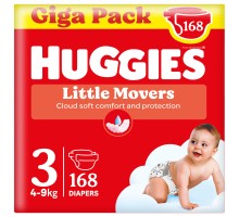 Підгузки Huggies Little Movers 3 (4-9 кг) M-pack, 168 шт (5029053577852)
