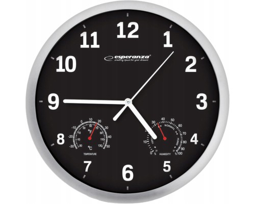 Настінний годинник Esperanza Wall Clock Lyon 25см Black (EHC016K)