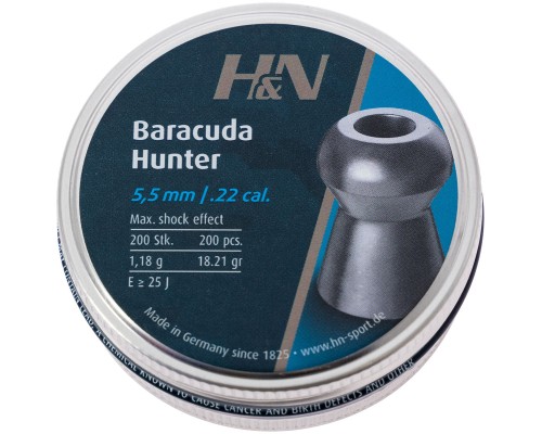 Пульки H&N Baracuda Hunter, 5,5 мм ,1.18г, 200шт/уп (92175500003)