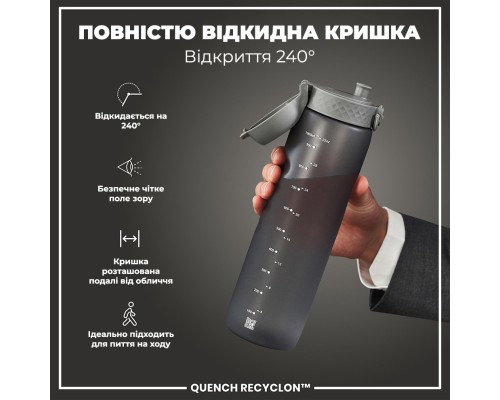 Пляшка для води ION8 OneTouch 1000 мл BPA Free, Grey (I8RF1000GRY)